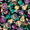 170ct Mardi Gras Stickered Chocolate Kisses in Purple, Green & Gold Foils Festive Wrapped Chocolates for Party Favors, Candy Buffets, Parades & Celebrations view 1