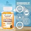 Omega 3 Fish Oil Gummies - 3X Strength Heart Healthy Omega 3 Gummy Supplement with High Absorption DHA & EPA - Joint & Brain Support, Delicious Orange Flavor Fish Oil Natures Vitamin - 120 Gummies view 4
