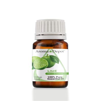 10 ml. Lime Essential Oil 100% Pure Natural, Therapeutic Grade. Ideal for Aromatherapy, Oil Diffuser, & Perfect for Cleaning. Cold Pressed from Fresh Lime Peel. (1/3 Ounce)