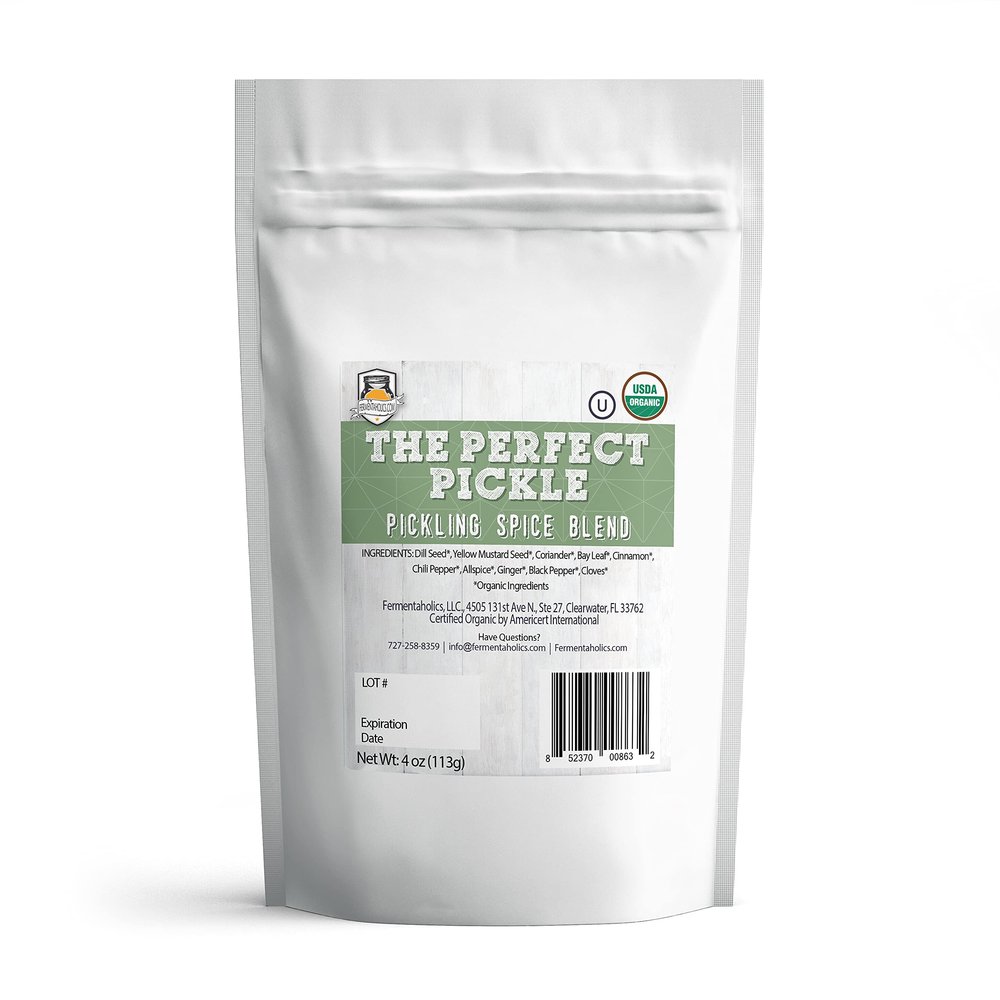 Fermentaholics Certified USDA Organic Pickling Spice | Hand-Blended Pickling Spice For Homemade Pickles | 4 oz. | Enough Spices For Over 2.5 Gallons | Use On Eggs, Vegetables, and Meat