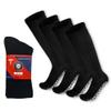 4 Pairs of Non-Skid Over-The-Calf Diabetic Cotton Socks with Non Binding Top (Black, Fits US Men's Shoe size 9-12) view 1