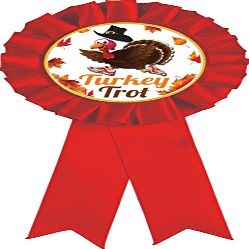 Crown Awards Turkey Trot Red Rosette Ribbon, Turkey Trot Trophy Ribbon Award Prize, 100 Pack
