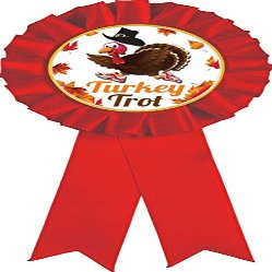 Crown Awards Turkey Trot Red Rosette Ribbon, Turkey Trot Trophy Ribbon Award Prize, 100 Pack