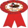 Crown Awards Turkey Trot Red Rosette Ribbon, Turkey Trot Trophy Ribbon Award Prize, 100 Pack view 1