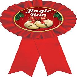 Crown Awards Jingle Run Red Rosette Ribbon, Jingle Run Trophy Ribbon Award Prize, 100 Pack Prime