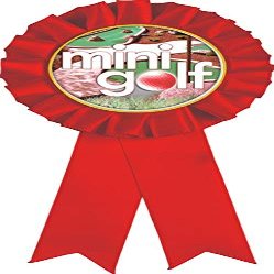 Crown Awards Mini Golf Red Rosette Ribbon, Mini Golf Trophy Ribbon Award Prize, 20 Pack Prime