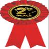 Crown Awards 2nd Place Red Rosette Ribbon, Second Place Trophy Ribbon Award Prize, 100 Pack view 1