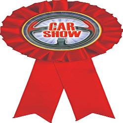 Crown Awards Car Show Red Rosette Ribbon, Auto Show Trophy Ribbon Award Prize, 50 Pack Prime