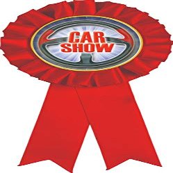 Crown Awards Car Show Red Rosette Ribbon, Auto Show Trophy Ribbon Award Prize, 50 Pack Prime