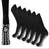 6 Pairs of Non-Skid Diabetic Crew Socks, Non Binding Top Therapeutic Cotton Gripper Socks (Black, Size: 10-13) view 1