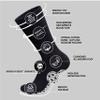 3 Pairs of Non-Skid Diabetic Crew Socks, Non Binding Top Therapeutic Cotton Gripper Socks (Black, Size: 10-13) view 4