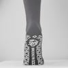 3 Pairs of Non-Skid Diabetic Crew Socks, Non Binding Top Therapeutic Cotton Gripper Socks (Grey, Size: 9-11) view 2