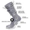 3 Pairs of Non-Skid Diabetic Crew Socks, Non Binding Top Therapeutic Cotton Gripper Socks (Grey, Size: 9-11) view 4