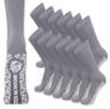 12 Pairs of Non-Skid Diabetic Crew Socks, Non Binding Top Therapeutic Cotton Gripper Socks (Grey, Size: 9-11) view 1