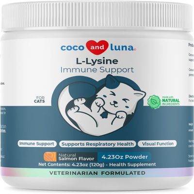 L-Lysine Supplement for Cats 900mg/scoop - Cat Supplement for Sneezing and Runny Nose, Cold, Immune Support, Eye Function, and Respiratory Health  Lysine Powder