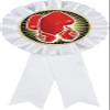 Crown Awards Boxing White Rosette Ribbon Award, Boxing Glove Trophy Ribbon Prize, 1 Pack view 1