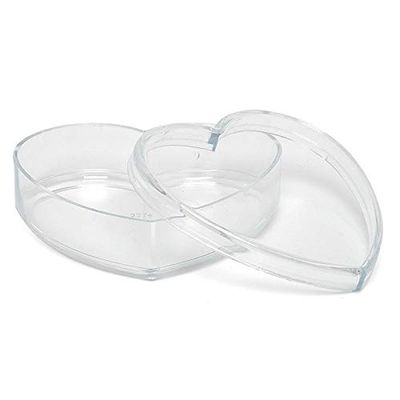 12ea - 4 1/2" Clear Heart Plastic Box (12/Package)