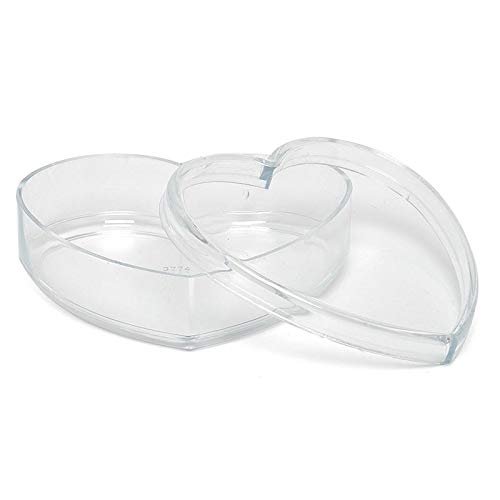 12ea - 4 1/2" Clear Heart Plastic Box (12/Package)