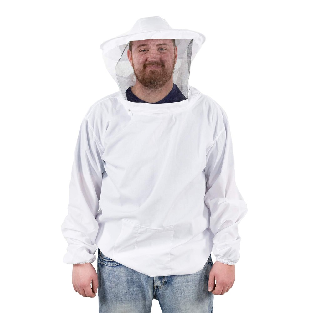VIVO Professional White XXL Beekeeping Suit, Jacket, Pull Over, Smock with Veil BEE-V105XL2