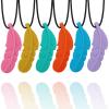 Chew Necklaces for Sensory Adult and Kids, Silicone Feather Chewy Necklace for Autism, ADHD, Chewing, Oral Motor Therapy Tools for Mild Chewers view 1