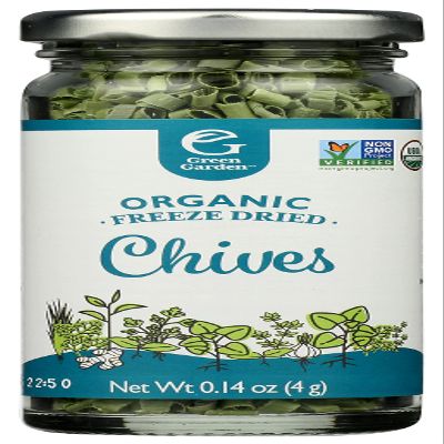 Green Garden Organic Freeze-Dried Chives - Freeze Dried Chives, Dried Chives, Substitute Chives Fresh, Chives Freeze Dried, Gluten Free, USDA Organic, Vegan - 0.14 Ounces