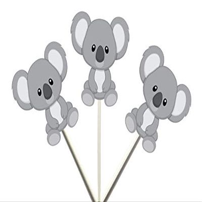 12 Count KOALA BEAR CUPCAKE TOPPERS, Koala Bear Cake Toppers, Koala Bear Decorations, Koala Bear Baby Shower Decorations