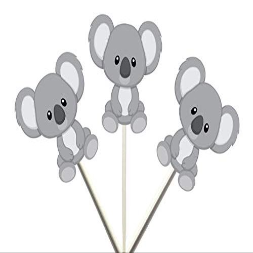 12 Count KOALA BEAR CUPCAKE TOPPERS, Koala Bear Cake Toppers, Koala Bear Decorations, Koala Bear Baby Shower Decorations