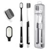OBrush Ultra Extra Soft Toothbrush for Sensitive Gums, New Japanese 20,000 Micro Fine Nano Bristles Brush for Adults, Pregnant and Elderly, Portable Case for Travel, Black and White Color Pack of 2 view 1