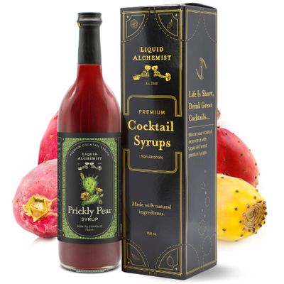 Liquid Alchemist Prickly Pear Syrup for Cocktails - Real Ingredients Make our Mixer Perfect for a Summer Cocktail and Margarita Mix - Vegan & Non-GMO (25.4 oz)