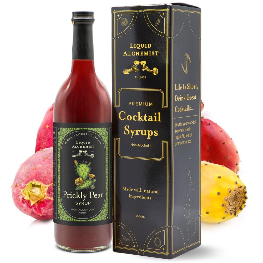 Liquid Alchemist Prickly Pear Syrup for Cocktails - Real Ingredients Make our Mixer Perfect for a Summer Cocktail and Margarita Mix - Vegan & Non-GMO (25.4 oz)