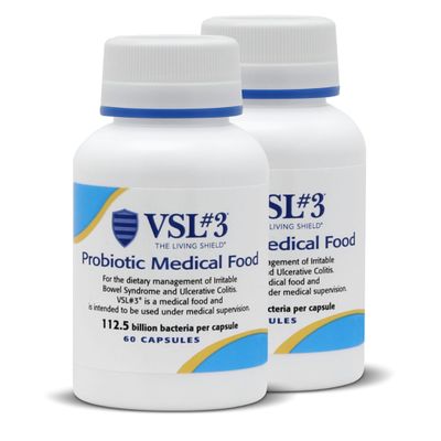 VSL#3 Probiotics for Digestive Health, IBS & UC Symptoms - 112.5B CFUs, High-Potency, Multi-Strain, Live, Refrigerated Probiotic, Medical Food for Gut Health Support in Men & Women, 120 Capsules
