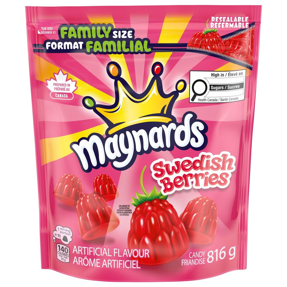 Maynards Swedish Berries Candy Family Size 816g/28.7oz {Imported from Canada}