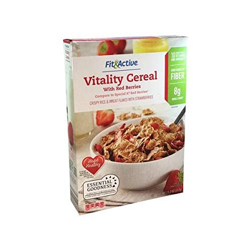 Fit & Active Vitality Whole Grain Crispy Rice & Wheat Flakes with Berries Breakfast Cereal - 11.2 oz