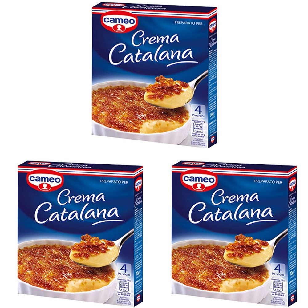 Cameo Crema Catalana Powder Mix, Prepared Catalan Cream 90g, 4 Portions , Pack of 3