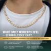 MagnetRX Titanium Magnetic Necklace  Ultra Strength Magnetic Necklaces for Women & Men  Effective Titanium Necklace with 55 Magnets (Silver & Gold, 19.25 Inches) view 2