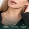 MagnetRX Titanium Magnetic Necklace  Ultra Strength Magnetic Necklaces for Women & Men  Effective Titanium Necklace with 55 Magnets (Silver & Gold, 19.25 Inches) view 4