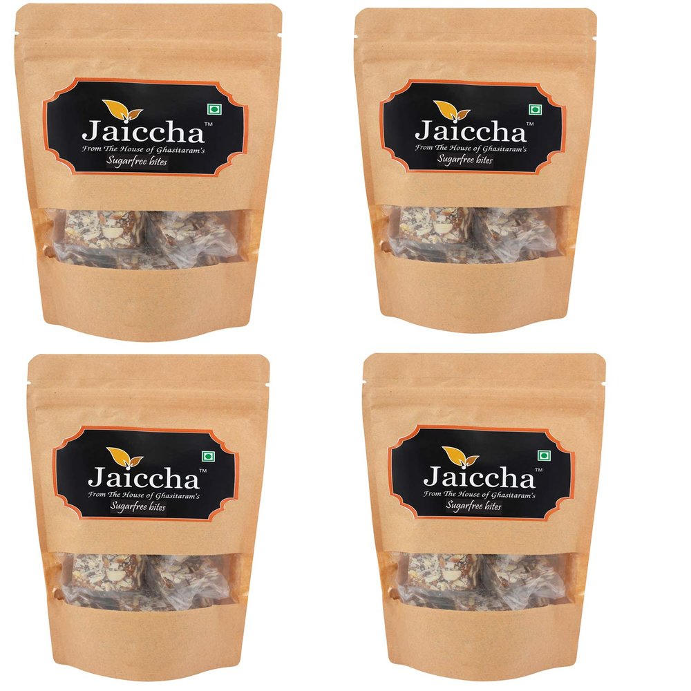 Jaiccha Ghasitaram Pack of 4 (200 GMS) - Sugarfree Bites 800 GMS in Brown Paper Pouch