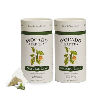 Avocado Leaf Tea Natural Leaf - 2 Pack - Caffeine-free, Healthy Herbal Tea | Immune Support | Cold Brew or Hot Tea-30 Tea Bags | 60 Servings (Gluten Free & Non-GMO)