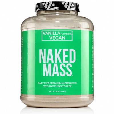 NAKED Vegan Mass - Vanilla Vegan Weight Gainer - 1,230 Calories, Non-GMO, Soy & Gluten Free, No Artificial Ingredients - 8LB Bulk - 11 Servings
