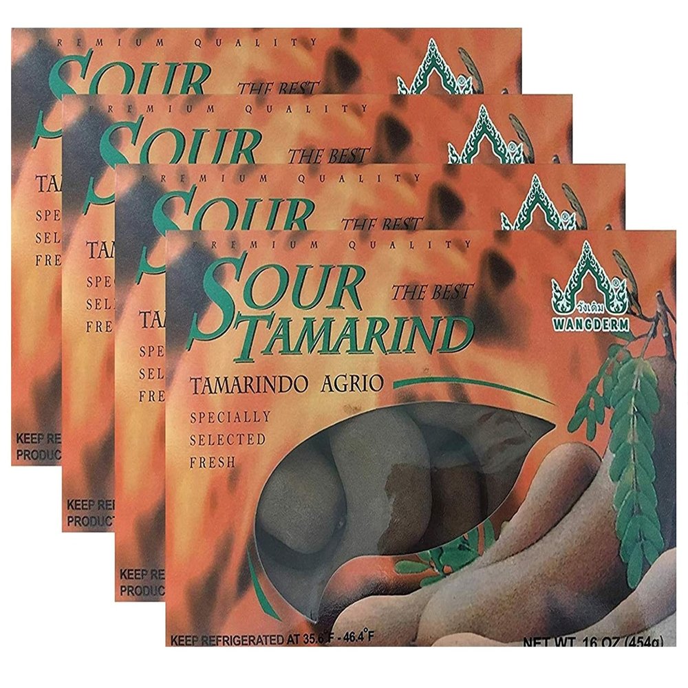 Fresh Sour Tamarind 16oz | Tamarindo Azedo 454g | Tamarindo Agrio (Pack of 04)
