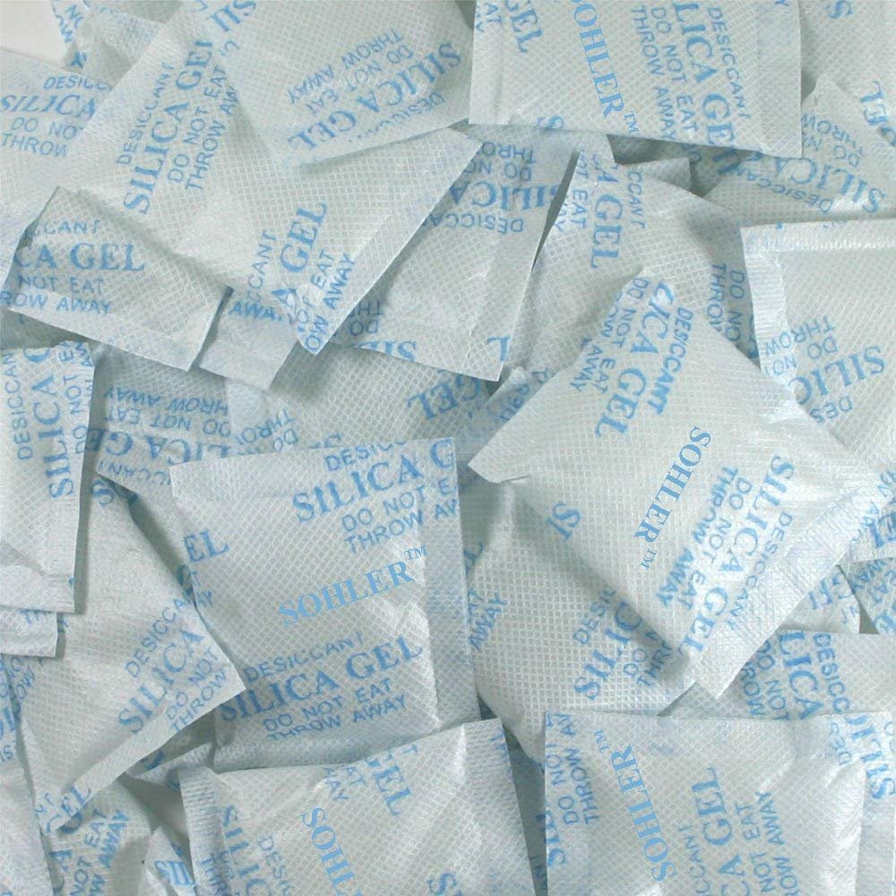 SOHLERBEE 3 Gram Pack of 100 Silica Gel Desiccant Packets Drying Agent Moisture Absorber Dehumidifiers (Ship from USA)