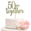 50 Years Together Cake Topper for 50th Anniversary Birthday Wedding Party Decorations, Gold Glitter view 1