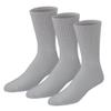 3 Pairs of Premium Cotton Loose Top Diabetic Neuropathy Crew Socks (10-13, Gray) view 1