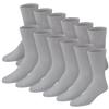 12 Pairs of Premium Cotton Loose Top Diabetic Neuropathy Crew Socks (10-13, Gray) view 1