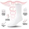 12 Pairs of Premium Cotton Loose Top Diabetic Neuropathy Crew Socks (13-16, White) view 2