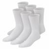 6 Pairs of Premium Cotton Loose Top Diabetic Neuropathy Crew Socks (13-16, White) view 1