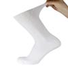 6 Pairs of Premium Cotton Loose Top Diabetic Neuropathy Crew Socks (13-16, White) view 2
