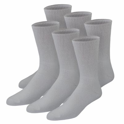 6 Pairs of Premium Diabetic Neuropathy Socks, Soft Cotton Loose Top Socks, Big and Tall (13-16, Gray)