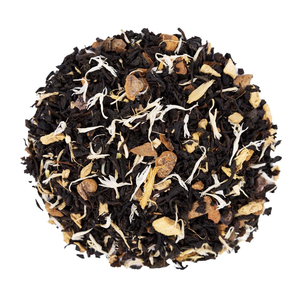 The Whistling Kettle Chocolate Infused Chai Tea - Sweet and Natural Caffeinated Energizing Black Tea with Ginger - 4oz (88 servings)