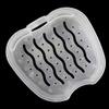 farawamu Denture Box, Denture Storage Box Case Cleaning Dental False Teeth Mesh Organizer Container White view 3